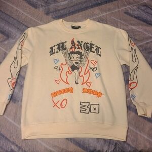 Betty Boop Cream Graphic Sweater